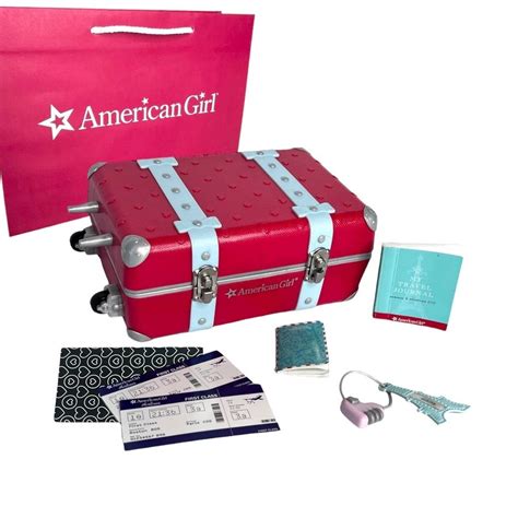 American Girl GRACE DOLL TRAVEL SET Roller Bag Suitcase Plane Tickets ...