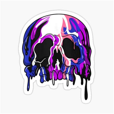 Genderfluid Lgbtq Candle Sugar Skull Gay Pride Sticker For Sale By AmidaHook Redbubble