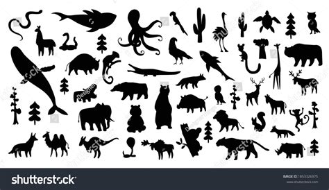 Cute Animal Vector Illustration Icon Set Stock Vector (Royalty Free ...