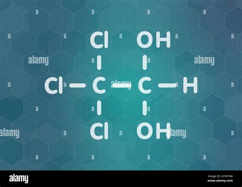 Chloral Hydrate Sedative And Hypnotic Drug Molecule Skeletal Formula