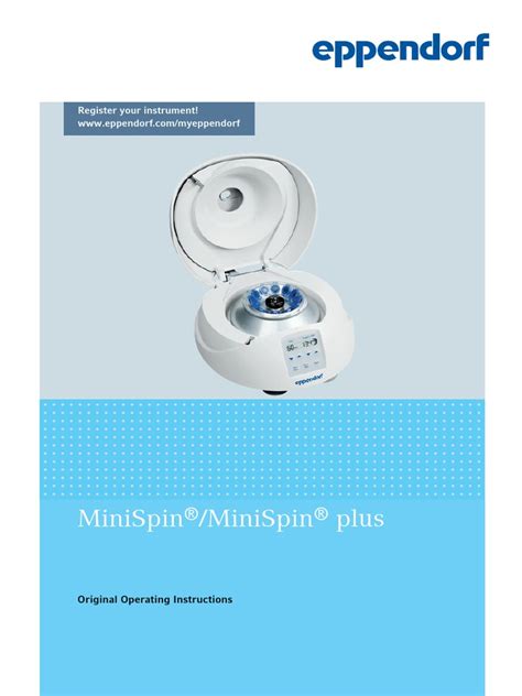 Centrifugation Operating Manual Minispin Plus Pdf