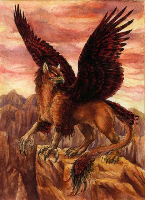 Red Gryphon By Unkraut On DeviantArt Mythical Creatures Fantasy