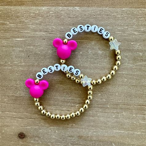 Besties 14k Gold Plated Mickey Mouse Personalized Bracelet Bestie