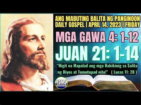 Ang Mabuting Balita Ng Panginoon April Daily Gospel