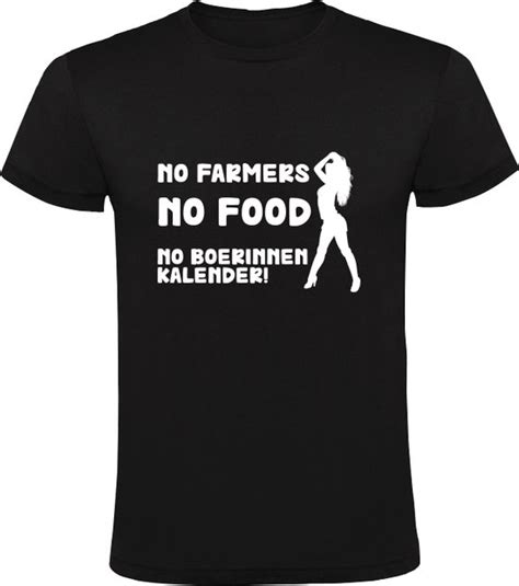 No Farmers No Food No Boerinnenkalender Heren T Shirt Boer Boeren