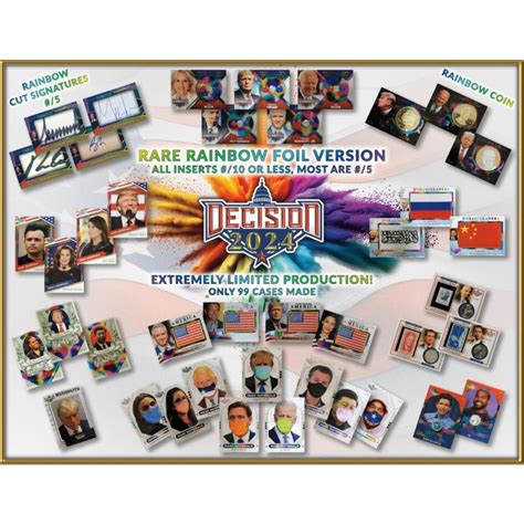 Decision Political Trading Cards Rainbow Foil Edition Box Case