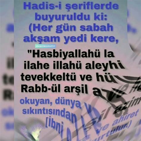 hadis i şerif her gün sabah akşam 7 yedi kere okuyan dünya ve