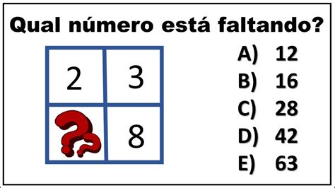 Matem Tica B Sica Quest O De Racioc Nio L Gico Sequ Ncia Num Rica