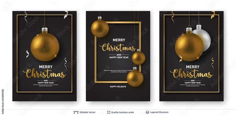 Set of Christmas and New Year banner templates. Stock Vector | Adobe Stock