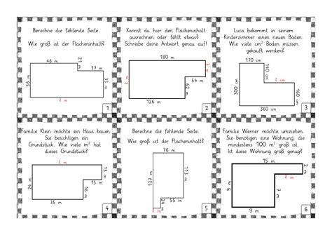 Zusammengesetzte Fl Chen Fl Cheninhalt Angabekarten