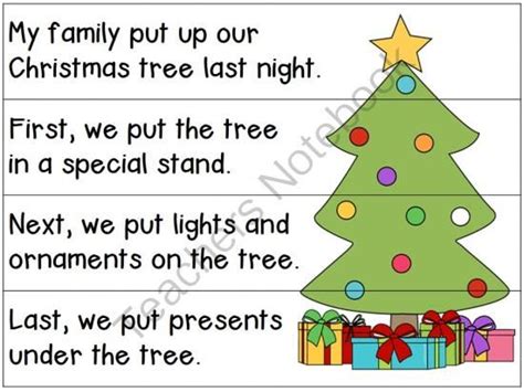 Freebie Sequencing Sentences For Decorating A Christmas Tree