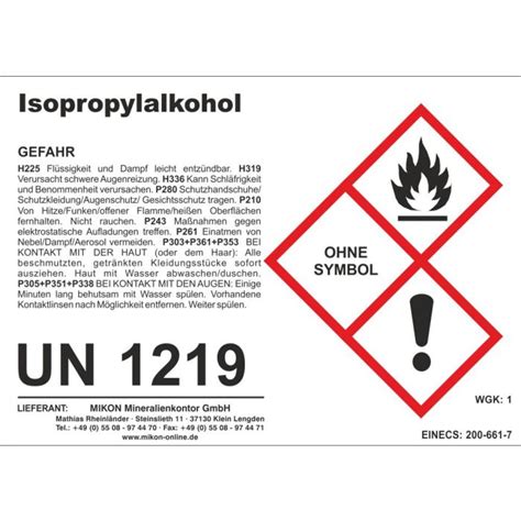 Isopropyl Alcohol Ghs Label