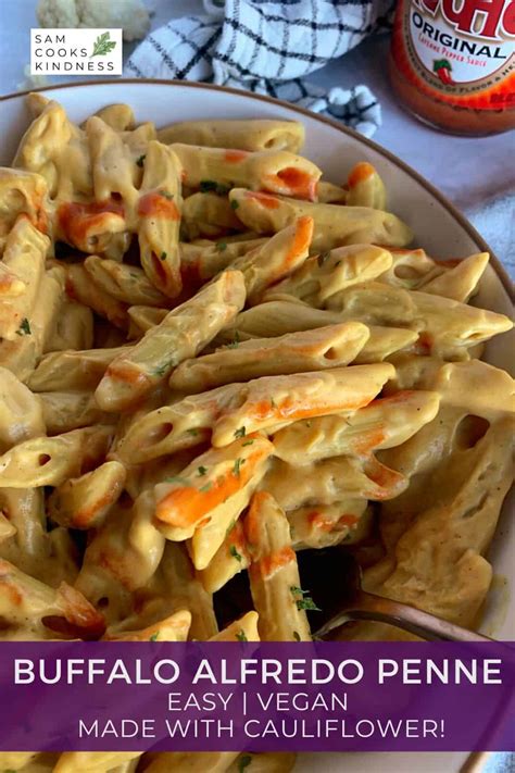 Vegan Buffalo Alfredo Penne (with cauliflower!)