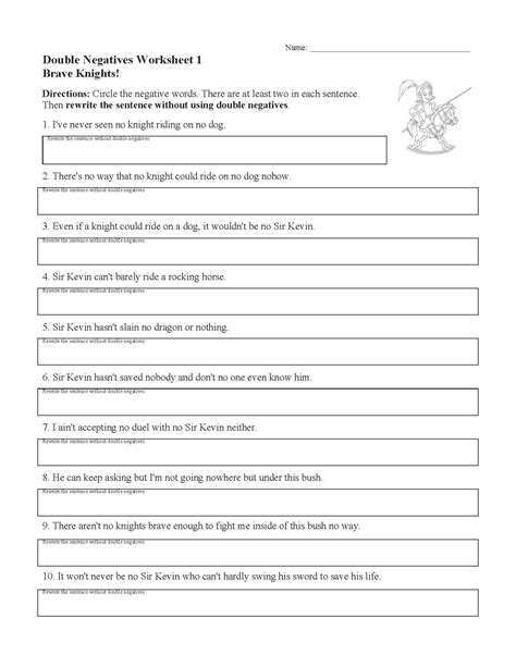 Double Negative Worksheets | Ereading Worksheets