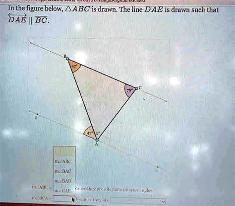 SOLVED In The Figure Below Triangle ABC Is Drawn The Line DAE Is