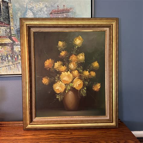 Large Vintage Floral Oil On Canvas Artofit