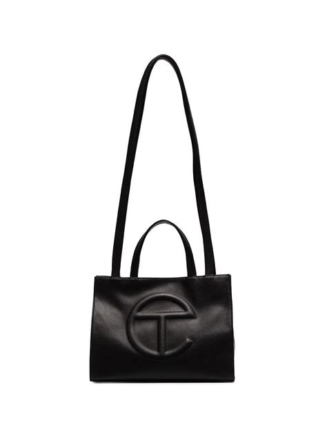 Telfar Black Mini Leather Shopping Bag Lyst