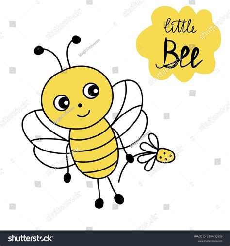 Cartoon Bee Flat Style Vector Illustration Stock Vector (Royalty Free ...