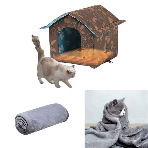 Outdoor Cat House Weather Proof For Feral Stray Cats,Winter House With