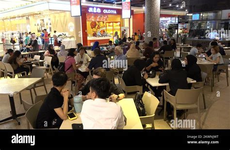 People Eat Lunch Restaurants Of Food Court Shopping Mall Kuala Lumpur