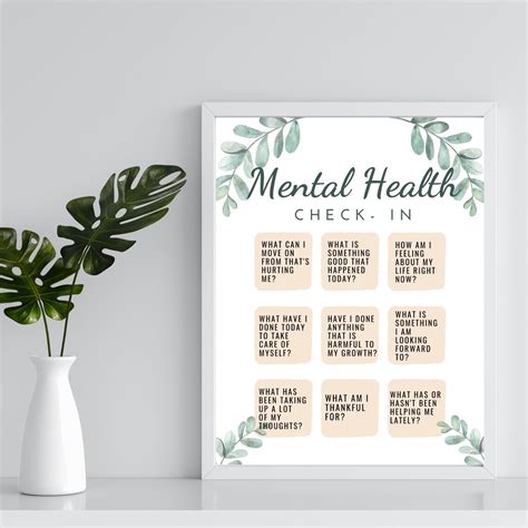 Mental Health Check In Printable Therapy Office Decor Etsy Hong Kong