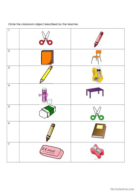 Classroom Objects English Esl Worksheets Pdf Doc Nbkomputer