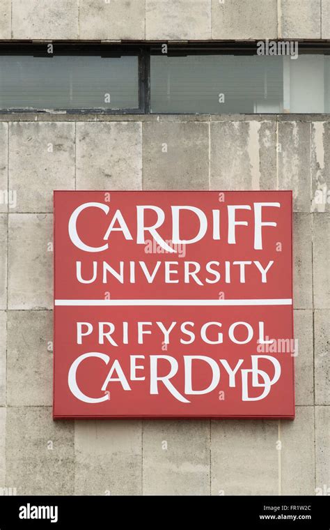 Cardiff University sign logo Stock Photo - Alamy