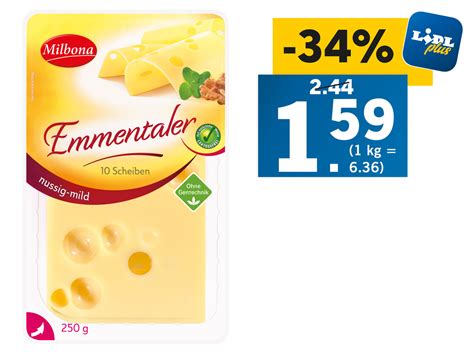 MILBONA Emmentaler Scheiben Lidl Österreich Archiv Werbeangebote