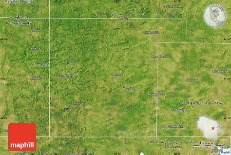 Satellite Map Of Waupaca County