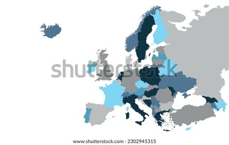 Europe Blank Map Europe Map Isolated Stock Vector (Royalty Free ...