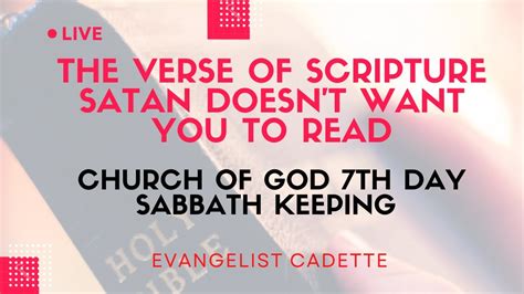 Church Of God Th Day Sabbath Keeping The Verse Of Scripture Satan Does