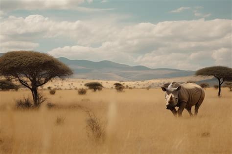 Premium AI Image | Help Save the Endangered Northern White Rhino