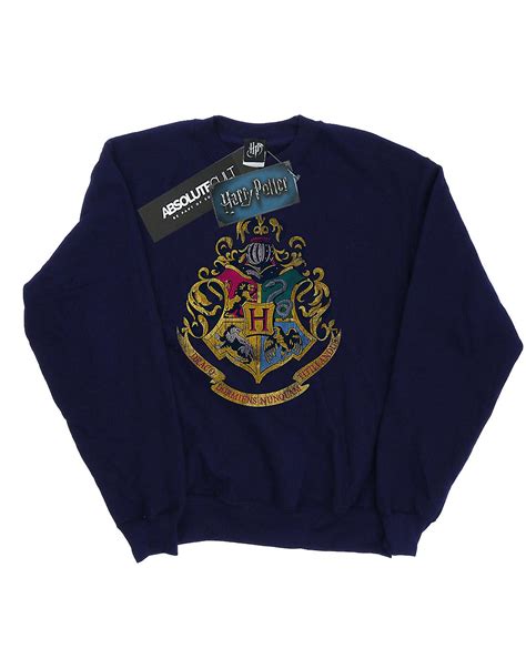 Harry Potter Men S Hogwarts Distressed Crest Sweatshirt Fruugo US