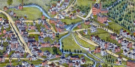 Beautifully detailed map of Danbury, Connecticut from 1884 - CT Restored