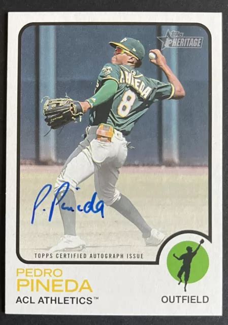 2022 TOPPS HERITAGE Minor League PEDRO PINEDA Real Ones Auto Athletics