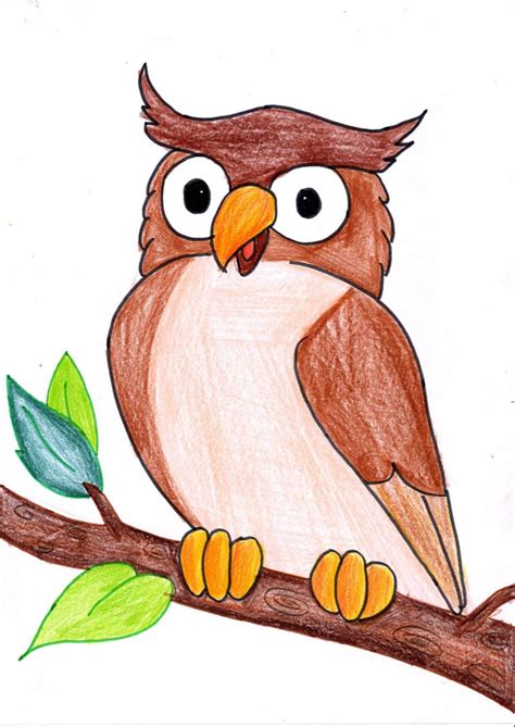 Easy Owl Drawing | Scenery drawing for kids, Owls drawing, Easy drawings for kids