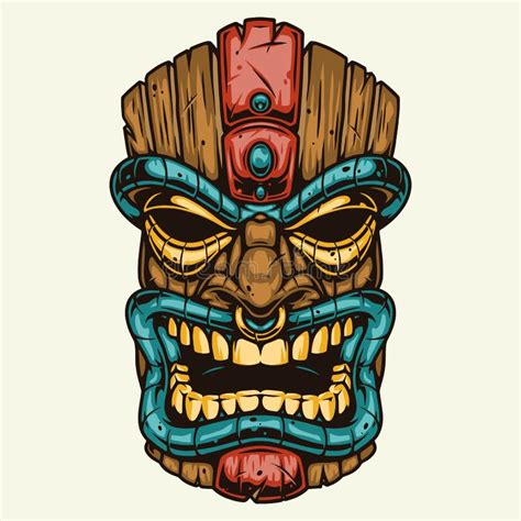 Grupo Tribal De Mascarilla Tiki T Tem Hawaiano O Maya Azteca Africana