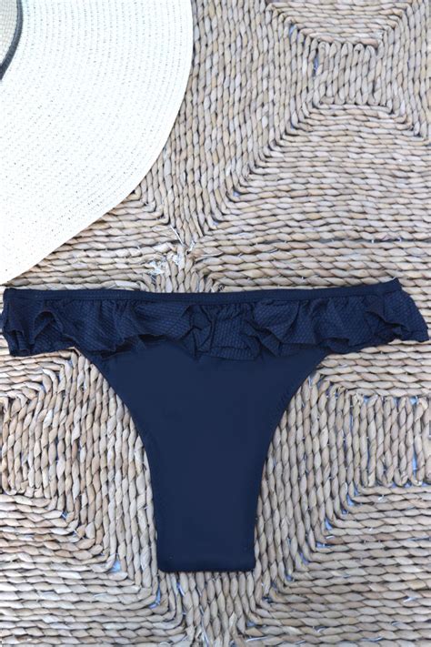 Μαγιό Set Bikini μαύρο με πολλαπλές ράντες Owtwo