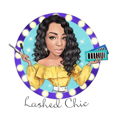 Lash Artist Logo Design Custom Cartoon Portrait For Your Business Logo