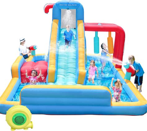 Doctor Dolphin Inflatable Water Slides Water Bounce House