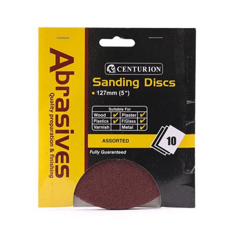 Centurion Abrasives Circular Sanding Sheets Assorted 127mm Diameter