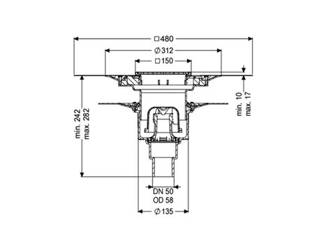 Ecoguss Project Drain Glu Flange Dn Vert Variofix Slotted Cover