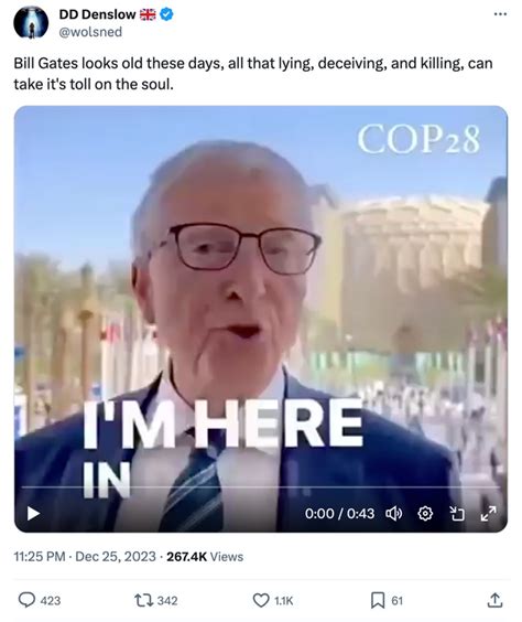 Is This Unaltered Video of Bill Gates at UN Climate Conference in Dubai ...