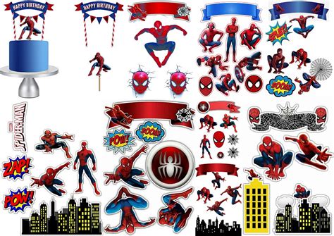 Spiderman Película oppers para Tartas Tortas Pasteles Bizcochos o