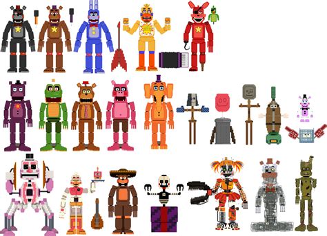 Fnaf6 Ffps Animatronics 8 Bit By Alexander133official On Deviantart