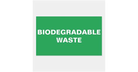 Biodegradable Waste Sign Rectangular Sticker | Zazzle