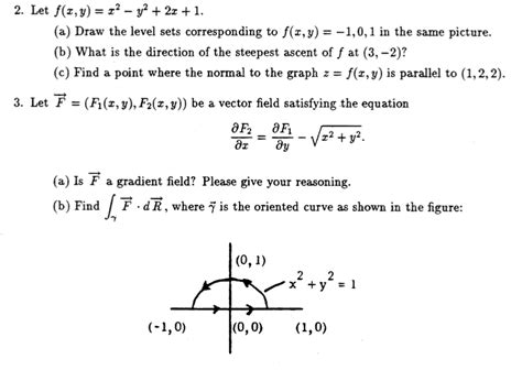 Solved 2 Let F X Y Z Y2 2x 1 A Draw The Level Sets Chegg