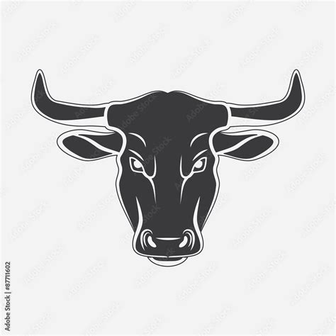 BULL head silhouette symbol Stock Illustration | Adobe Stock