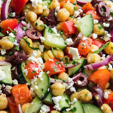 Mediterranean Chickpea Salad And Dressing A Refreshing Summer Salad