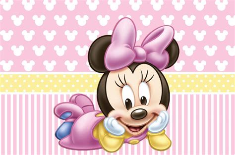 PRINTED Baby Minnie Mouse Birthday Party Backdrop Minnie Mouse Birthday